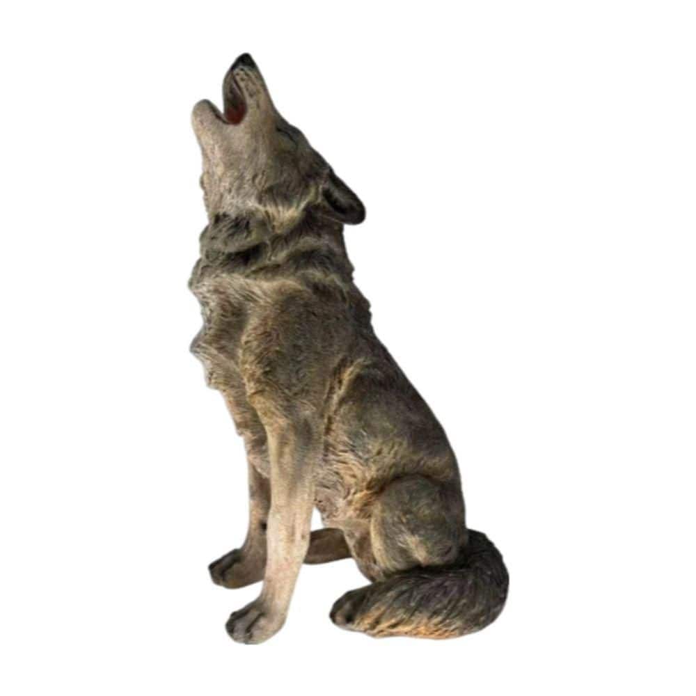 "Outdoor Resin Howling Wolf Garden Statue 29.72"" H x 17.91"" L Durable Yard Art Decor for Patio Lawn Porch Landscape" price history on PriceWatchPro