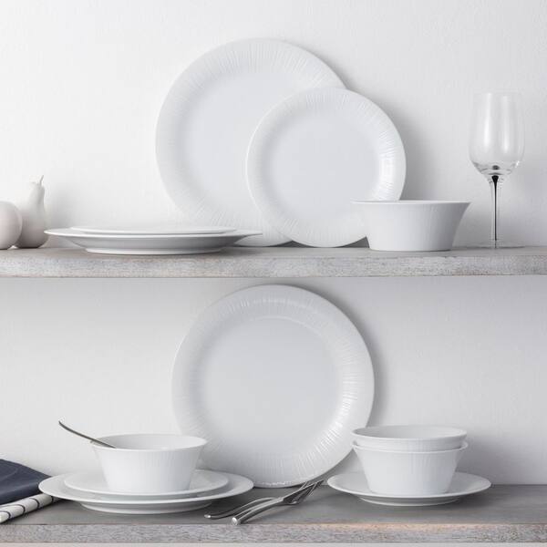 Noritake Conifere (White) Porcelain 12-Piece Dinnerware Set