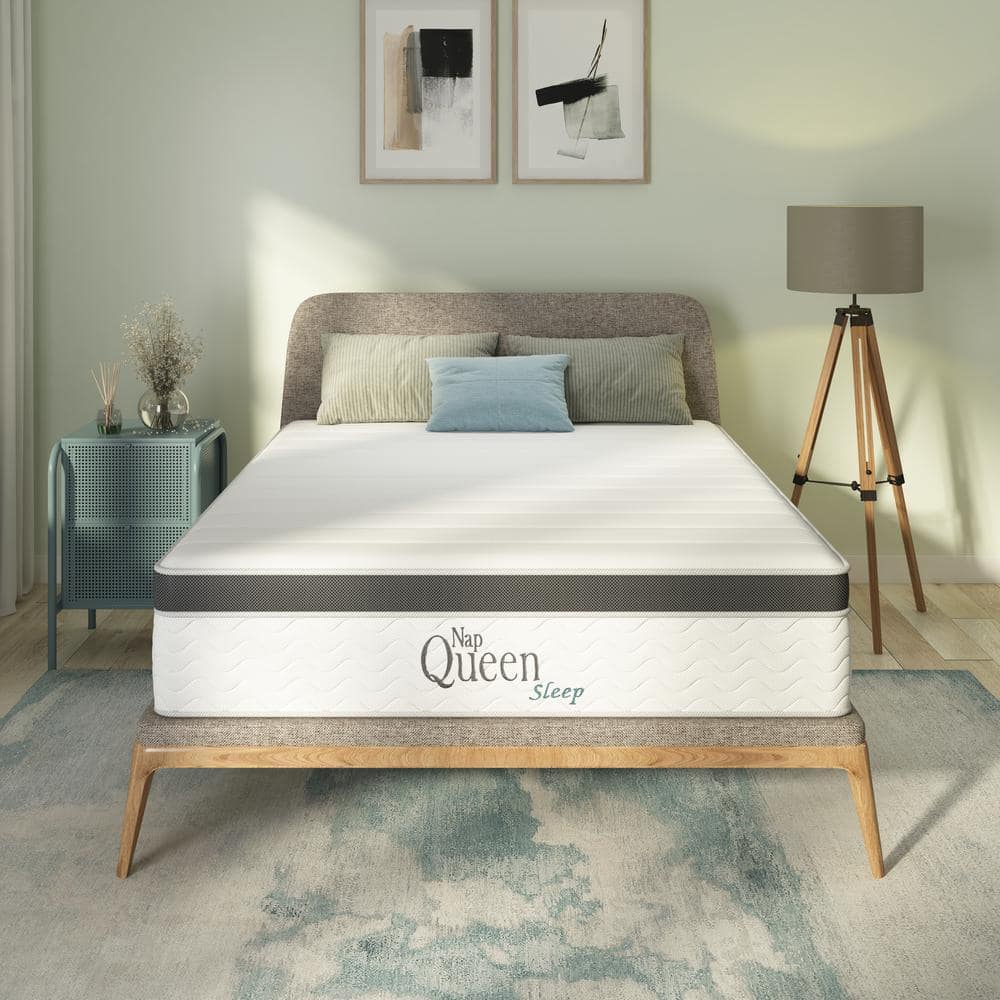 NapQueen Maxima Queen Medium Hybrid 8 in. Mattress, White