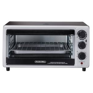 1500-Watt 6-Slice Silver Toaster Oven with Toast, Bake and Broil Settings