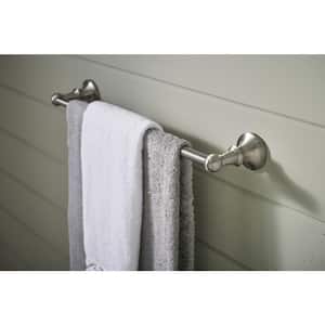 Vale 4-Piece Bath Hardware Set with 18 in. Towel Bar, Paper Holder, Towel Ring, and Robe Hook in Brushed Nickel