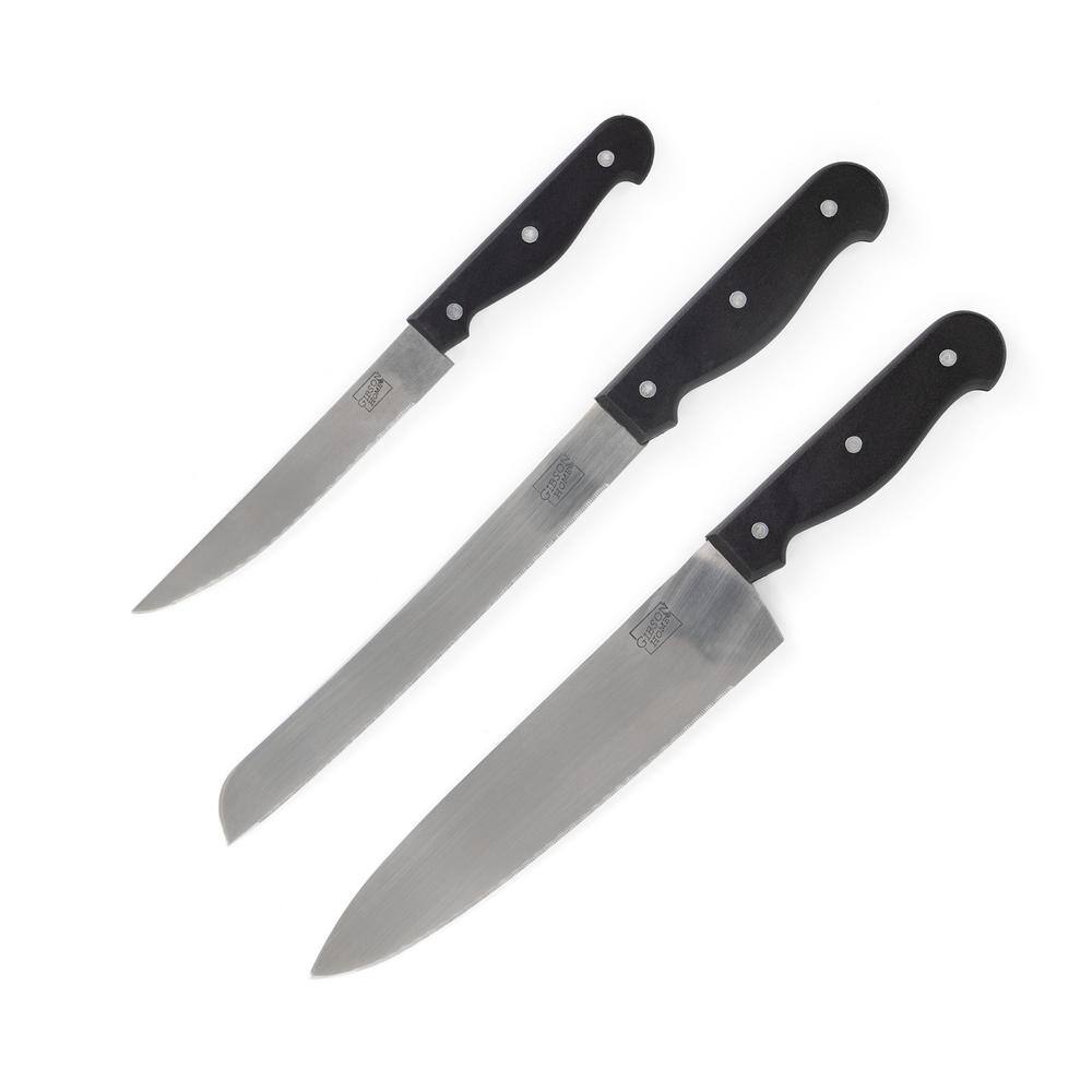 Gibson Home 13-Piece Black Stainless Steel Cutlery Set with Wood Block