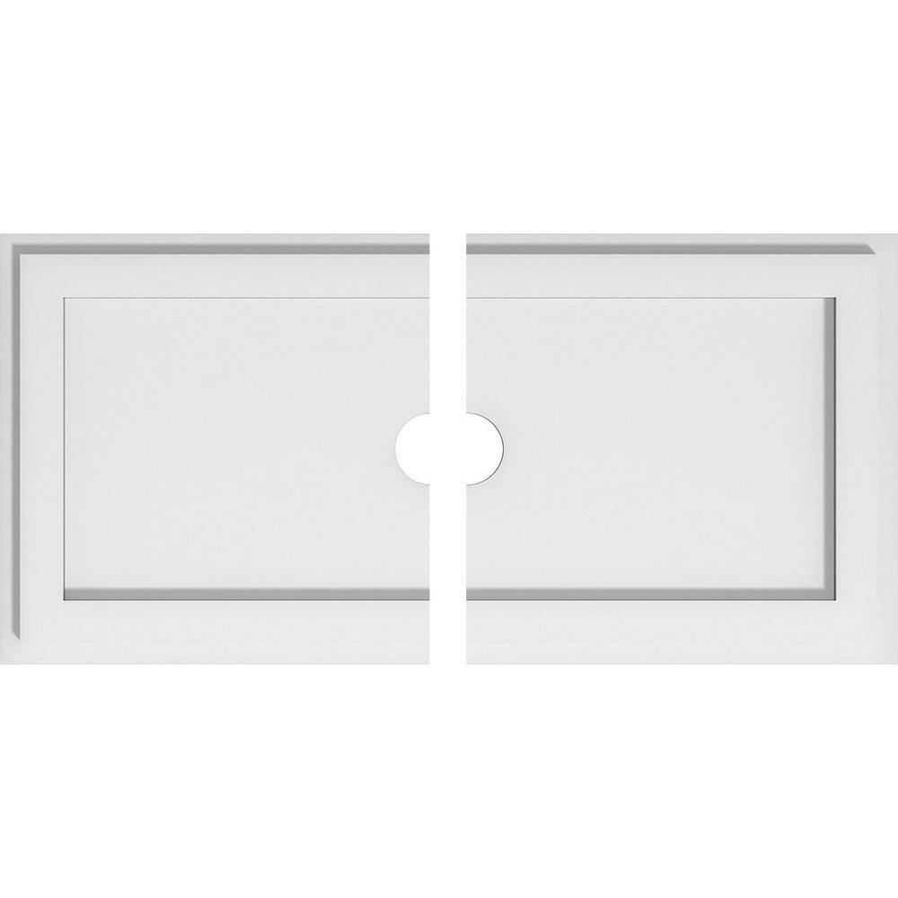 24" White PVC Contemporary Two-Piece Ceiling Medallion