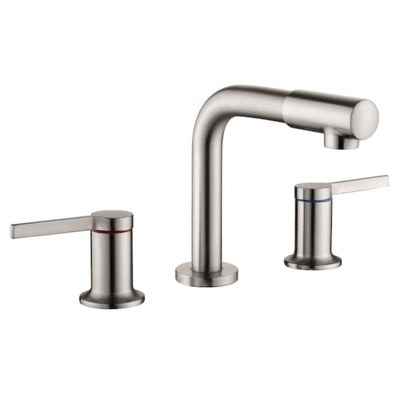 Satico 8 in. Widespread 2-Handle Bathroom Faucet in Brushed Nickel