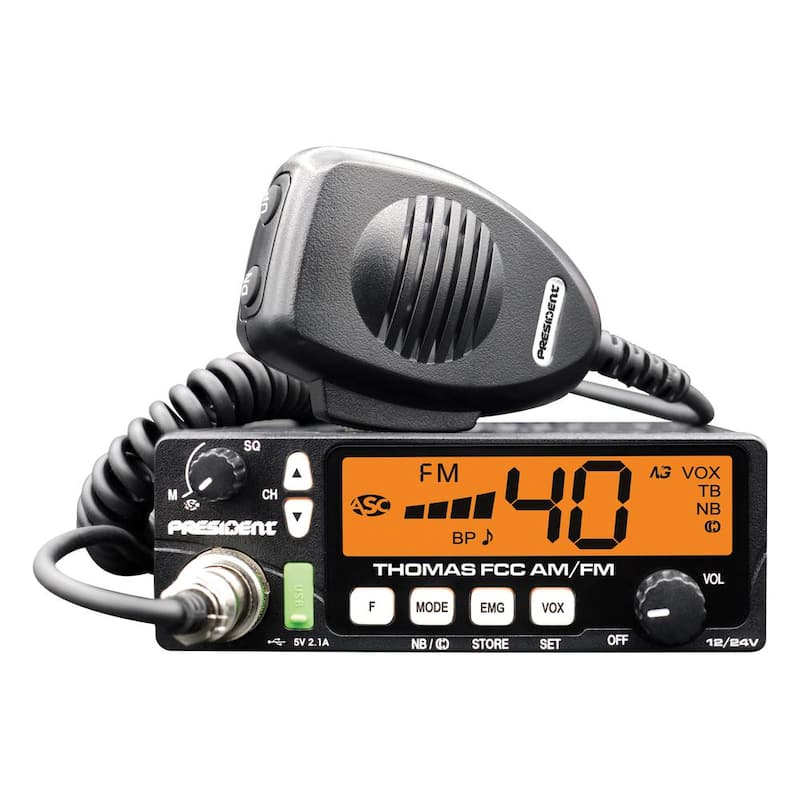 Thomas FCC 40-Channel 12-Volt/24-Volt AM/FM CB Radio