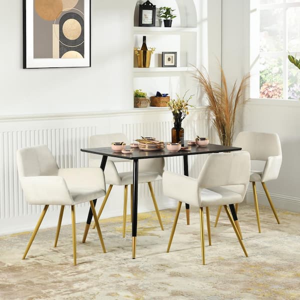 Ivory and discount gold dining chairs