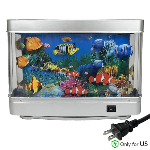 Artificial Aquarium Lamp with Moving Fish Design and Night Light for Kids Room Decor and Gifts (1-Pack)
