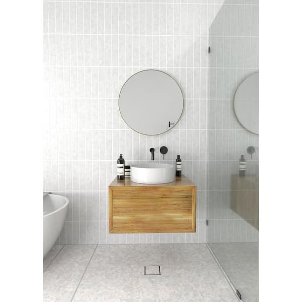 24 in. W x 24 in. H Framed Round Bathroom Vanity Mirror in Satin Brass