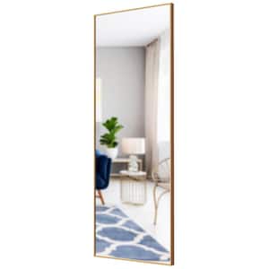 59 in. H 22 in. W Modern Rectangle Frame Gold Features Full Length Body Mirror