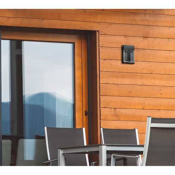 Cava II 1-Light Matte Black LED Outdoor Wall Sconce Light with Bubble Glass