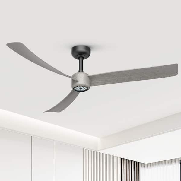 I3 52in Indoor Downrod Ceiling Fan with Dimmable 3CCT LED and Remote Control, Quiet Reversible DC Motor, White Oak Style