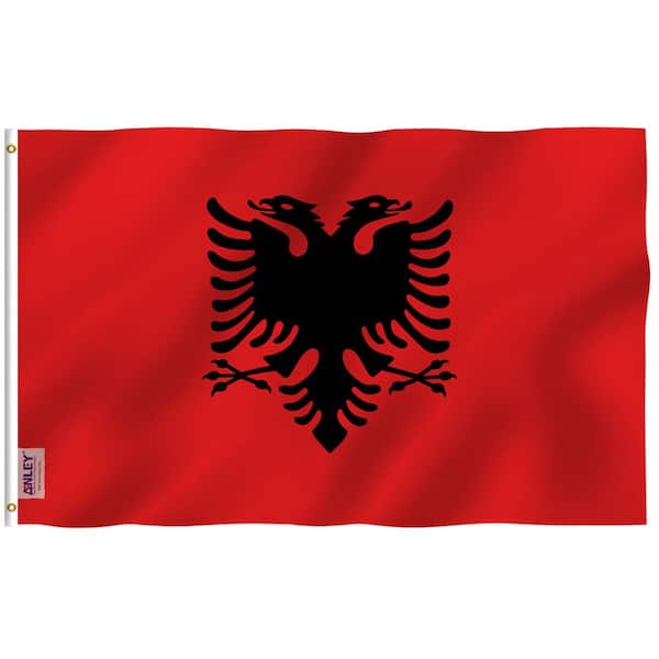ANLEY Fly Breeze 3 ft. x 5 ft. Polyester Albania Flag 2-Sided Flags Banner with Brass Grommets and Canvas Header