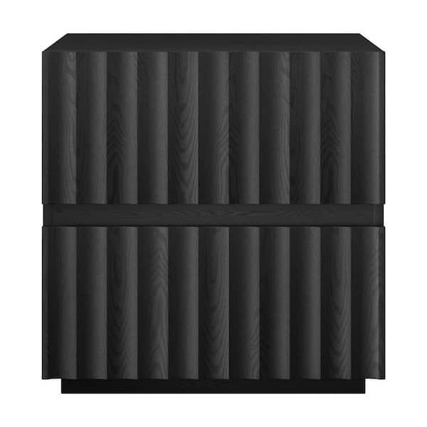 Jaylen Black Grain 2 Drawer 15. 5in. W Nightstand