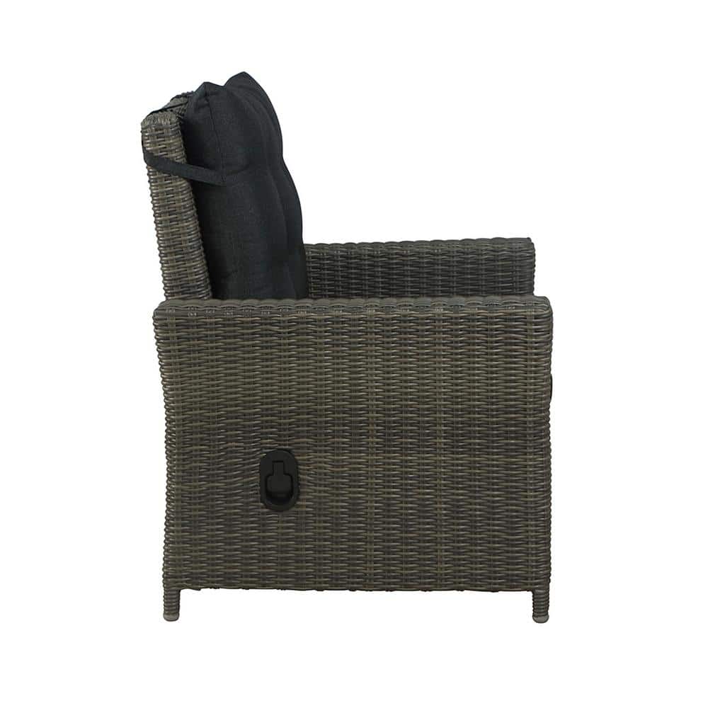 Asti Gray All-Weather Wicker Outdoor Recliner and Ottoman Set