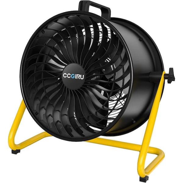 2800 CFM 16 in. High Velocity Turbo Floor Drum Fan, in Yellow With 1/4 HP Motor, Straight Airflow Multi-Purpose