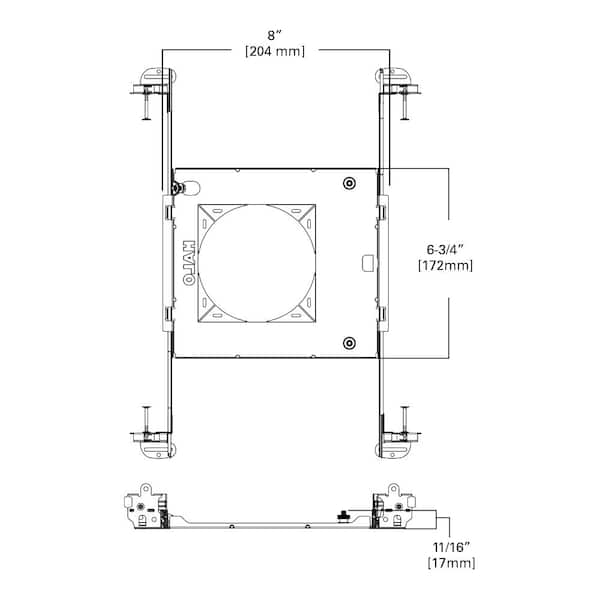 HL 4 in. Mounting Frame for Round and Square Canless Recessed Fixtures