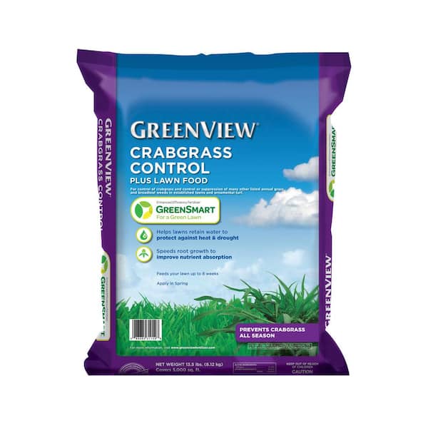 GreenView 13.5 lbs. Crabgrass Control Plus Lawn Food, Covers 5,000 sq. ft. (26-0-4)