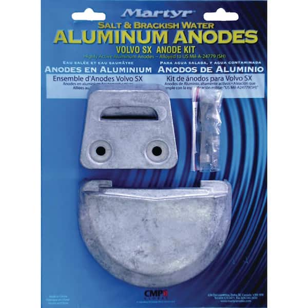 Unbranded Aluminum Anode Kit For Volvo Penta SX Engine (Contains 1- 3855411, 1- 3854130 and Fastening Hardware)