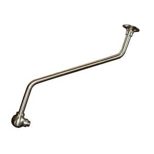 18 in. Double Offset Shower Arm and Flange in Brushed Nickel