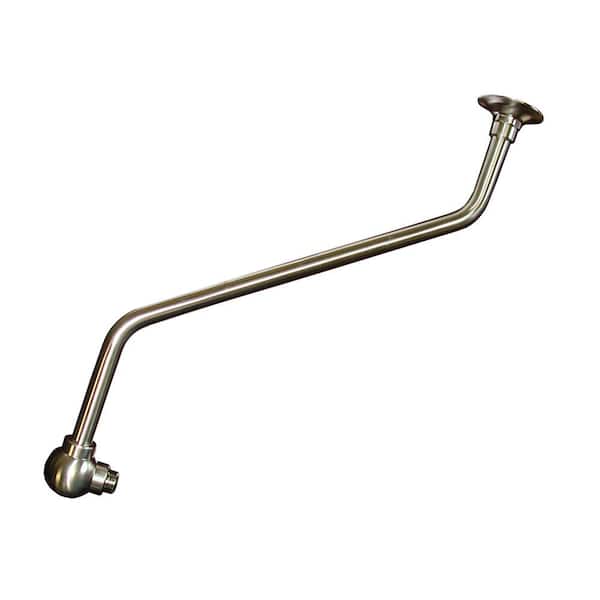 JONES STEPHENS 18 in. Double Offset Shower Arm and Flange in Brushed Nickel