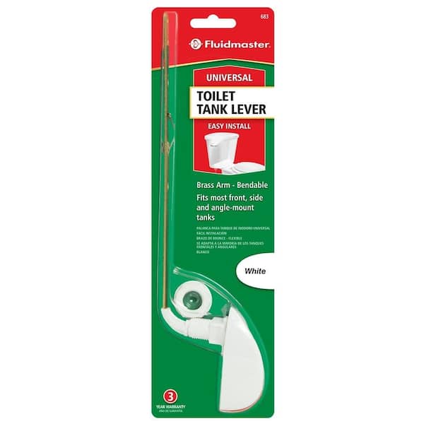 Universal Curved Toilet Tank Lever in White
