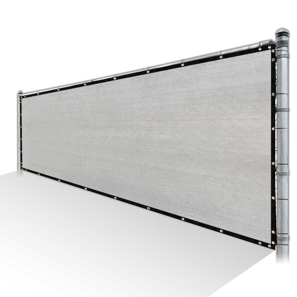 COLOURTREE 4 ft. x 109 ft. Grey Privacy Fence Screen HDPE Mesh Windscreen with Reinforced Grommets for Garden Fence (Custom Size)
