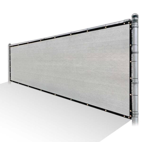 COLOURTREE 4 ft. x 84 ft. Grey Privacy Fence Screen HDPE Mesh Windscreen with Reinforced Grommets for Garden Fence (Custom Size)
