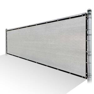 COLOURTREE 6 ft. x 8 ft. Grey Privacy Fence Screen HDPE Mesh Windscreen with Reinforced Grommets for Garden Fence (Custom Size)