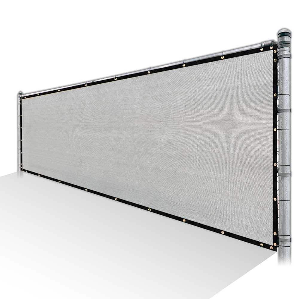 Colourtree 8 ft. x 4 ft. Grey Privacy Fence Screen HDPE Mesh Windscreen with Reinforced Grommets for Garden Fence (Custom Size)