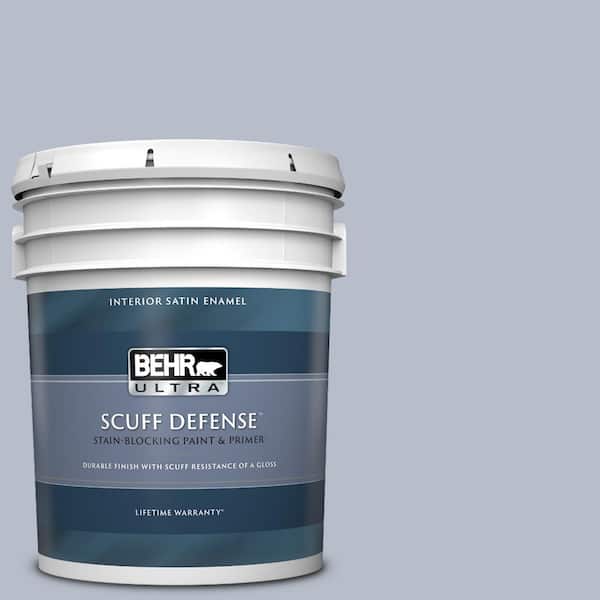BEHR ULTRA 5 gal. #610F-4 Silver Service Extra Durable Satin Enamel Interior Paint & Primer