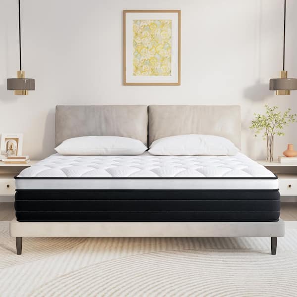 PICCHESS 12 in. Medium Memory Foam Hybrid Mattress, Individually Wrapped Innerspring Tight Top Full Size Mattress