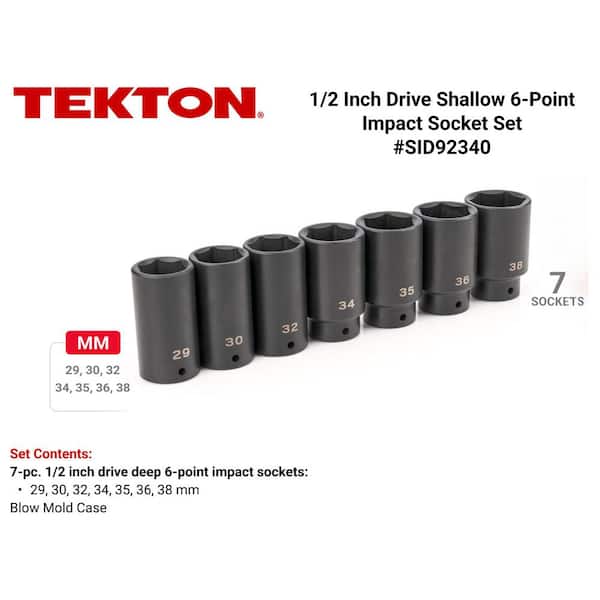 1/2 in. Drive Deep 6-Point Axle Nut Impact Socket Set with Case, 7-Piece (29-38 mm)
