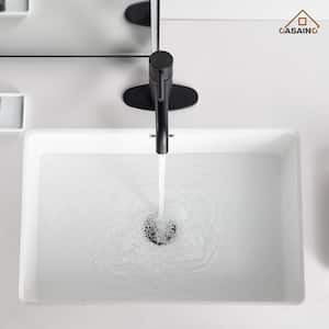 Single Handle Single Hole Bathroom Faucet with Touchless Sensor Deckplate Included in Matte Black
