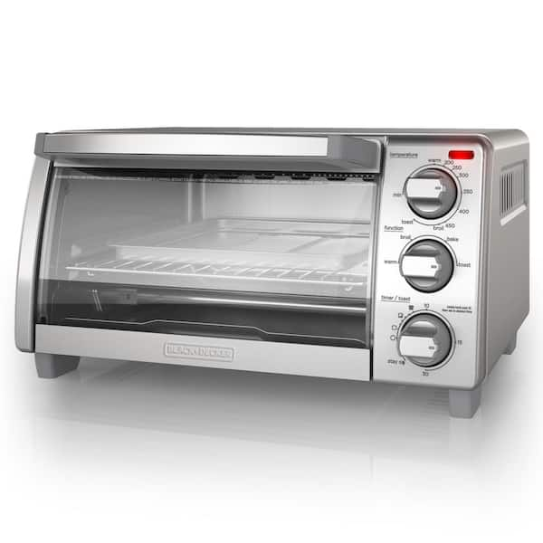 BLACK DECKER 1150 Watt 4 Slice Silver Stainless Steel Toaster Oven