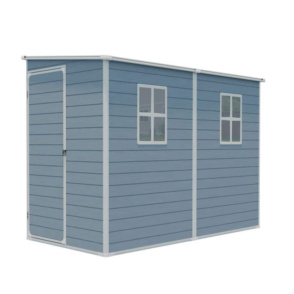 8 ft. W x 4 ft. D Gray Outdoor Storage Shed with Floor Resin, Two Windows and Lockable Doors (32 sq. ft. ) price history on PriceWatchPro