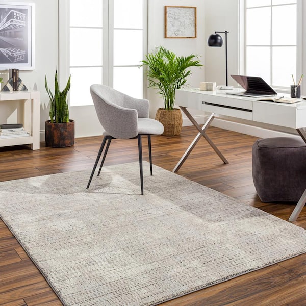 Alder Taupe 9 ft. x 12 ft. Abstract Indoor Machine-Washable Area Rug