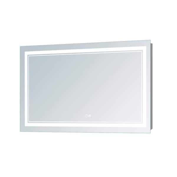 Dovelina 48 in. W x 32 in. H Modern Rectangular Frameless Wall Mount Bathroom Vanity Mirror