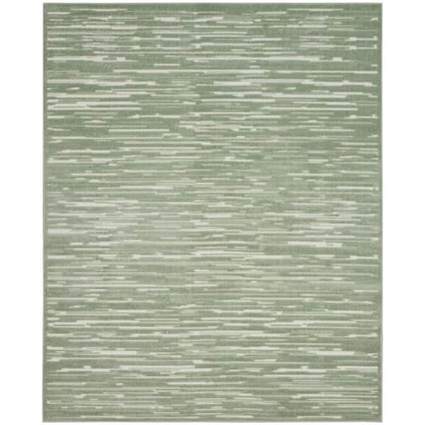 Nourison Casual Green 9 ft. x 12 ft. Abstract Contemporary Area Rug