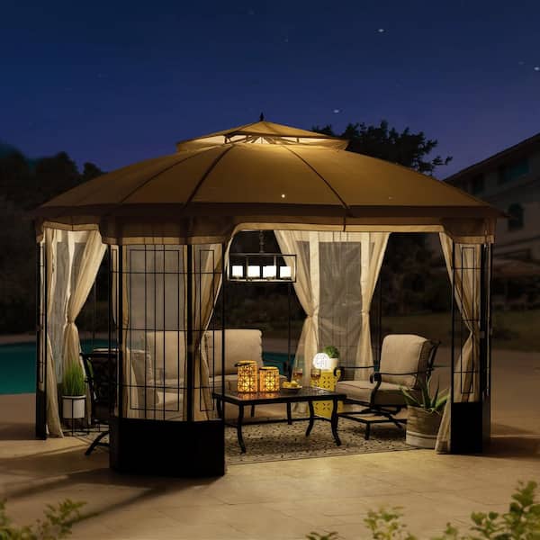 Sunjoy Harlem 11 ft. x 13 ft. Steel Frame Octagon 2-Tier