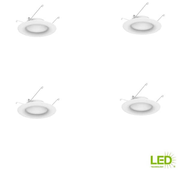 White Integrated LED Recessed Trim Soft White 4-Pack *EcoSmart 6 in 