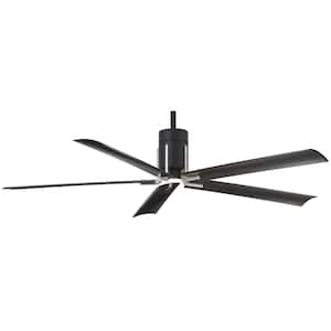 Clean 60 in. Integrated LED Indoor Matte Black with Brushed Nickel Ceiling Fan with Light with Remote Control