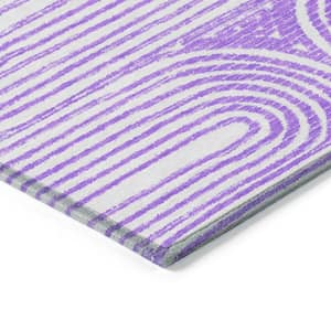 Chantille ACN540 Purple 1 ft. 8 in. x 2 ft. 6 in. Machine Washable Indoor/Outdoor Geometric Area Rug