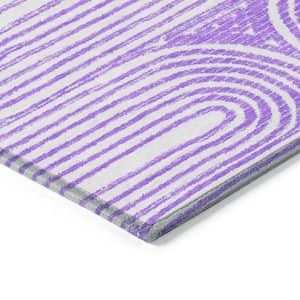 Chantille ACN540 Purple 8 ft. x 8 ft. Round Machine Washable Indoor/Outdoor Geometric Area Rug