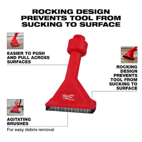 Milwaukee - AIR-TIP 1-1/4 in. - 2-1/2 in. Rocking Utility Nozzle Attachment With Brushes For Wet/Dry Shop Vacuums (1-Piece)