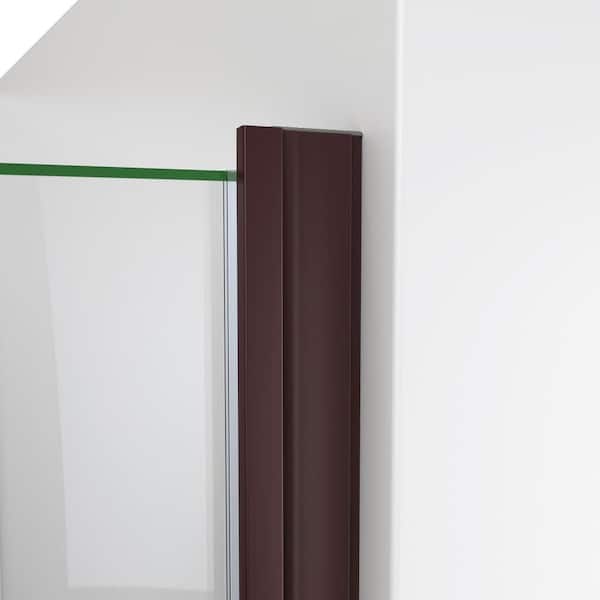 Alliance Swing 24 in. W x 72-5/8 in. H Semi-Frameless Swing Shower Door in Oil Rubbed Bronze and Clear Glass