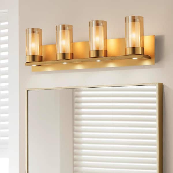 Home Decorators Collection Samantha 26.6 in. 4-Light Brass LED Bathroom Vanity Light