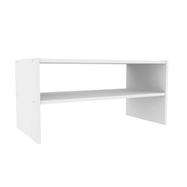 Stackable 11.61 in. H x 24.1 in. W x 11.61 in. White Laminate 2-Cube Storage Organizer