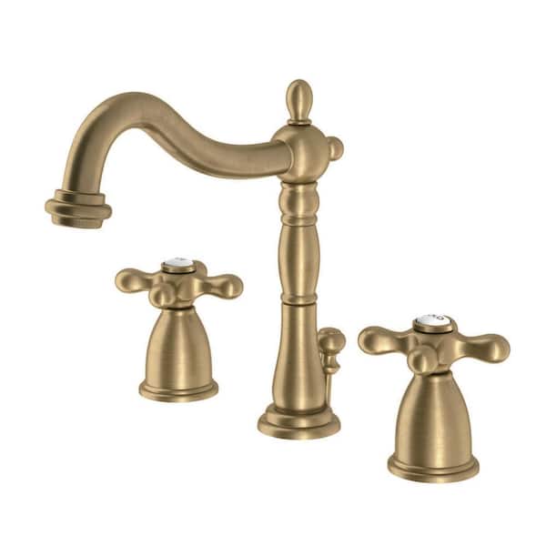 Heritage 8 in. Widespread 2-Handle Bathroom Faucet in Brushed Brass
