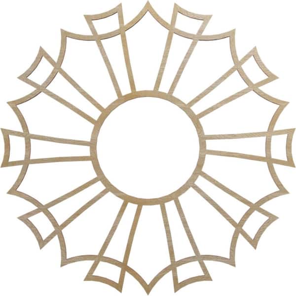 Ekena Millwork 16 in. x 16 in. x 1/4 in. Augustus Wood Fretwork Pierced Ceiling Medallion, Birch