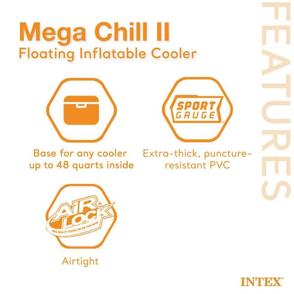 Inflatable Mega Chill II 72 Can Beverage Cooler Float with Lid